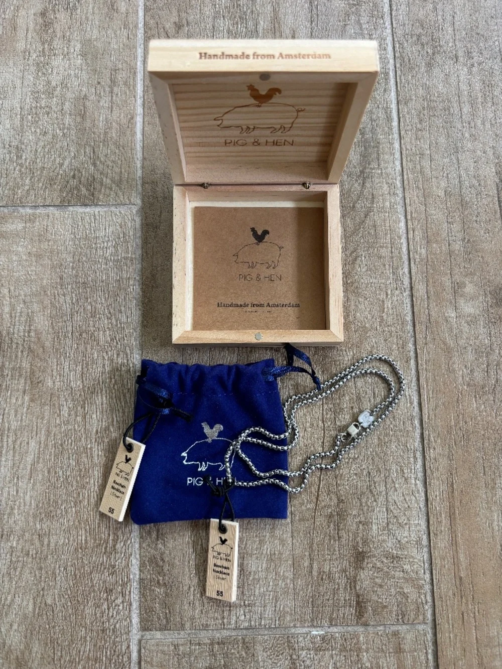 Pig & Hen Boxchain Necklace